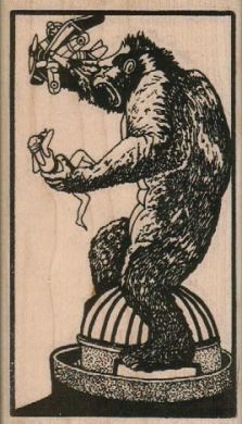 King Kong With Plane & Girl 2 3/4 x 4 3/4