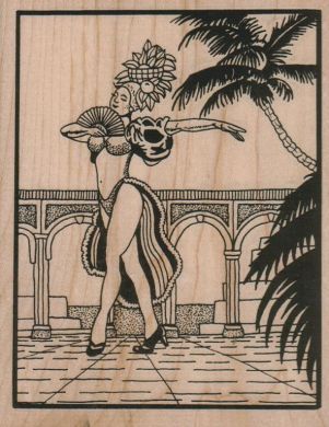 Dancer With Palms & Arches 4 1/4 x 5 1/4