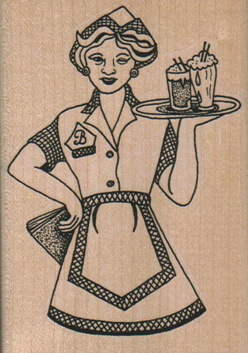 Waitress With Drinks 2 1/2 x 3 1/2