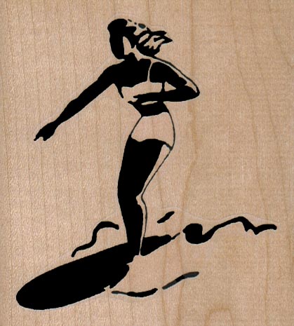 Lady Surfing 3 x 3 1/4