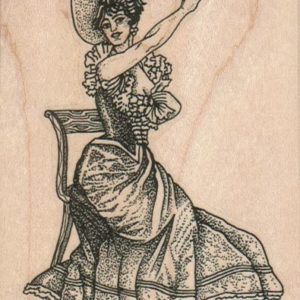 Lady Raising Glass 2 3/4 x 3 3/4-0