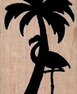 Flamingo And Palm Tree Silhouette 1 3/4 x 2 3/4-0