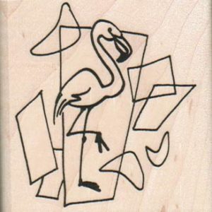 Fifties Flamingo Collage 2 1/4 x 2 1/4-0