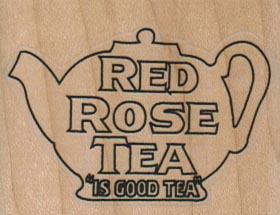 Red Rose Tea Pot 2 x 1 1/2