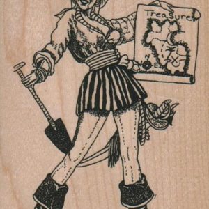Piratess With Treasure Map 3 x 4-0