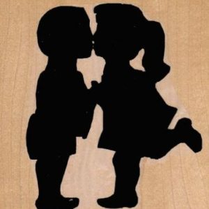 Kissing Couple Silhouette 3 3/4 x 4 1/4-0