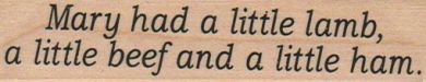 Mary Had A Little Lamb 1 x 3 1/2