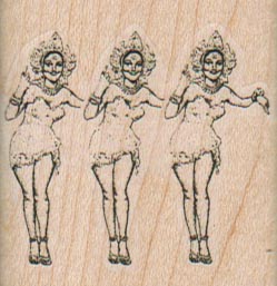 Pointing Showgirl Trio 1 3/4 x 1 3/4