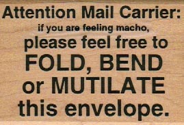 Attention Mail Carrier/Macho 2 x 2 3/4