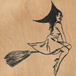 Witch On Broom 2 3/4 x 2 3/4-0