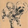 Terrier Dog In Space 2 1/4 x 2 1/2-0