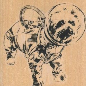 Terrier Dog In Space 2 1/4 x 2 1/2-0