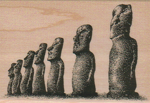 Easter Island Gang 2 1/2 x 3 1/2