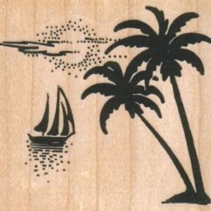 Palm Trees/SailBoat 2 1/4 x 2-0