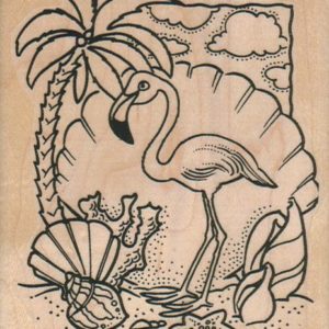 Flamingo Shell Scene 3 1/4 x 3 3/4-0