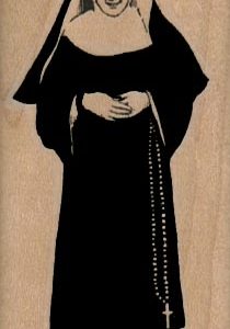 Nun With Rosary 1 1/2 x 2 3/4-0