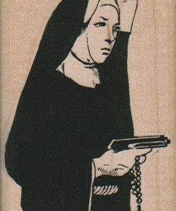 Nun With Gun And Rosary 1 3/4 x 2 1/2-0