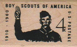 Boy Scout/Hand Raised 1 1/4 x 1 3/4