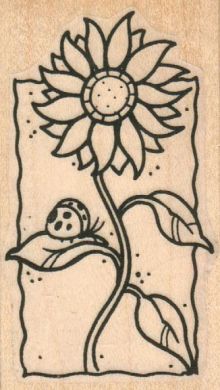Sunflower With LadyBug 1 3/4 x 3