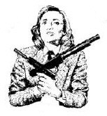 Hillary Clinton With Guns 2 1/2 x 2 3/4