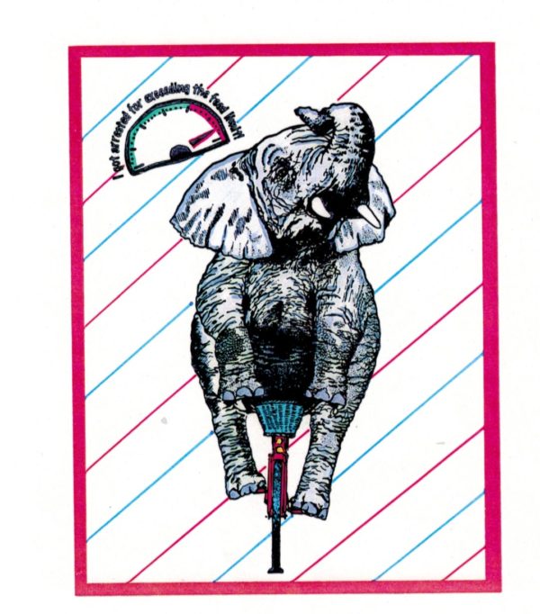Elephant On Bike 2 3/4 x 5-42853