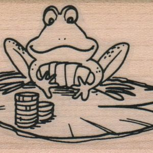 Poker Frog On LilyPad 1 3/4 x 2 1/2-0