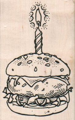Hamburger With Candle 2 x 3