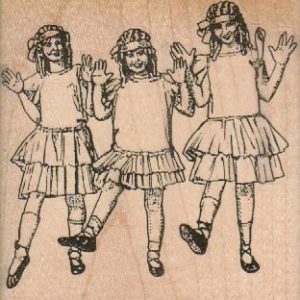 Tap Dancing Girls 3 1/4 x 3 1/4-0