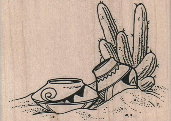 Cactus and Pots 4 x 2 3/4