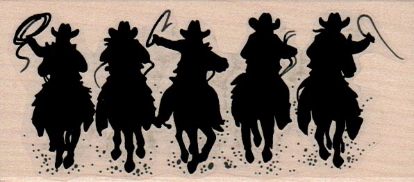 Five Cowboys Riding (Silhouette) 2 x 4