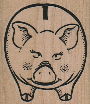 Piggy Bank Face 2 1/4 x 2 1/2