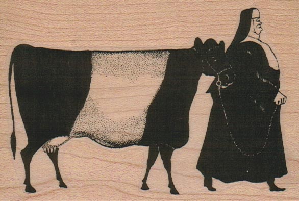 Nun With Cow 2 3/4 x 4