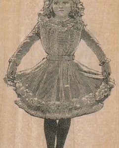 Girl Holding Dress 2 3/4 x 4 1/4-0