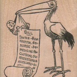 Stork With Baby & Bill 2 3/4 x 3-0