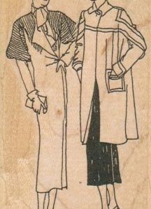 Two Ladies In Coats 2 1/4 x 3 3/4-0