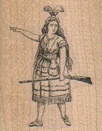 Indian Maiden With Gun 1 1/2 x 1 3/4