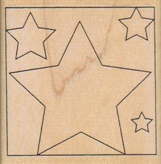 Stars In Square 2 1/4 x 2 1/4