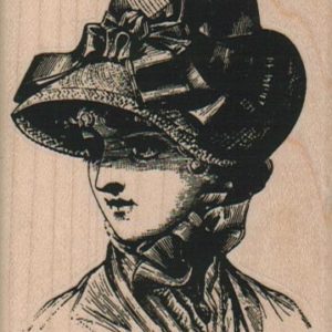 Lady In Ribboned Hat 2 1/2 x 3-0