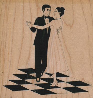 Couple Dancing On Tile 4 3/4 x 4 3/4