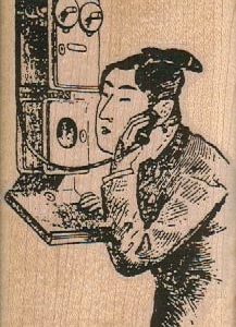 Geisha On Phone 2 1/4 x 3 1/2-0