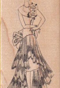 Lady in Scarf Dress 2 x 3 1/2-0