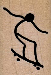 SkateBoarder Figure Arms Out 1 1/4 x 1 3/4