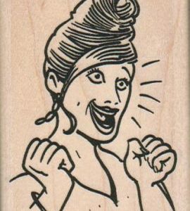 Excited Woman 2 1/4 x 3 1/4-0