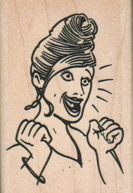 Excited Woman 2 1/4 x 3 1/4