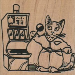 Cat Playing Slots 2 1/2 x 2 1/2-0