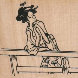 Geisha On Fence 4 x 3 3/4-0