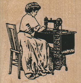 Lady Sewing 2 1/4 x 2 1/4