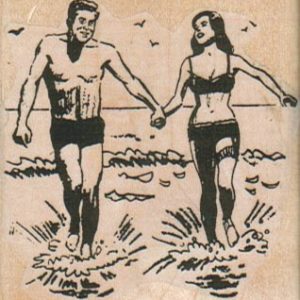 Lovers Running In Surf 2 1/4 x 2 1/2-0