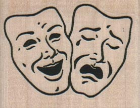 Comedy/Tragedy Masks 2 x 1 1/2-0