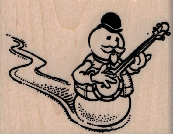 Snowman Banjo Player 3 x 2 1/4